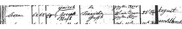 1856 Birth Record of August Klafka